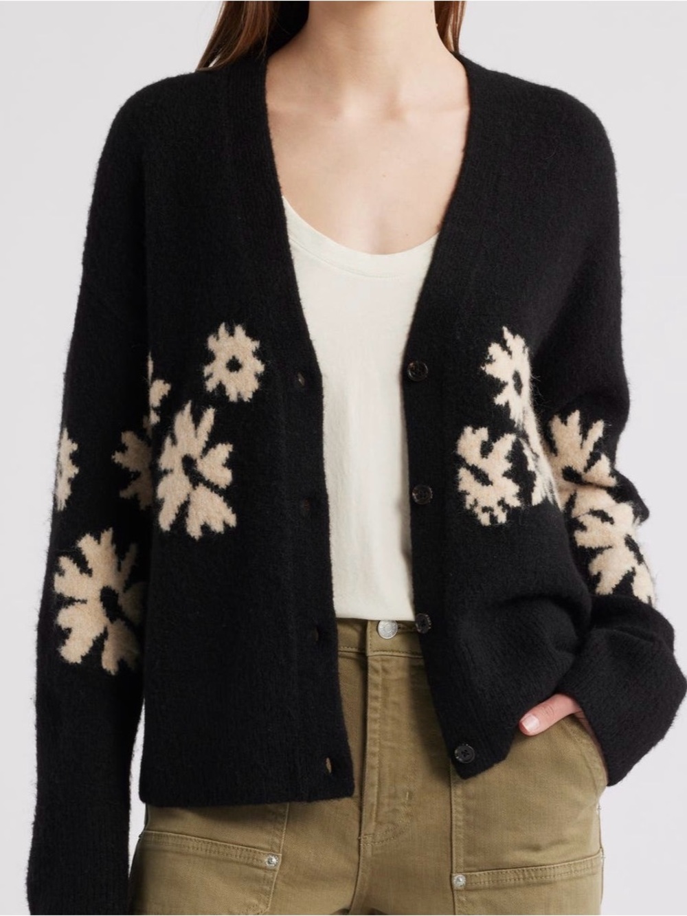 Rails Georgina Floral Intarsia Cardigan